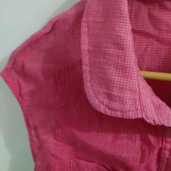 Razon Women Top Sleeveless Button Down Blouse Blouse Pink - Picture 3 of 6